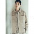 Spring new imported hollow yarn with wrinkles short tooling jacket men's casual lapel spring and autumn men's jacket