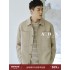Spring new imported hollow yarn with wrinkles short tooling jacket men's casual lapel spring and autumn men's jacket